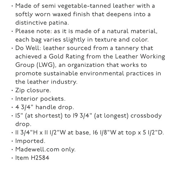 Madewell Brown Leather Zip Top Carryall Crossbody Bag - Picture 14 of 14